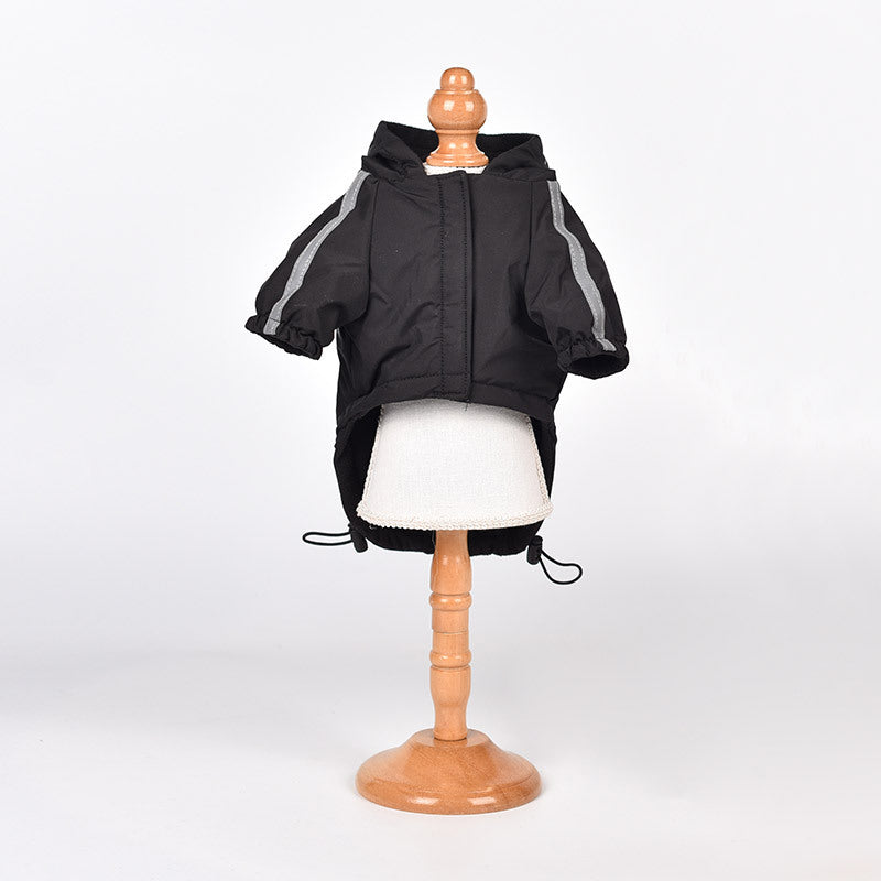 KFX-2526525 Winter Dog Clothing - Casual Black and Red Pet Clothes in Sizes S to XXL