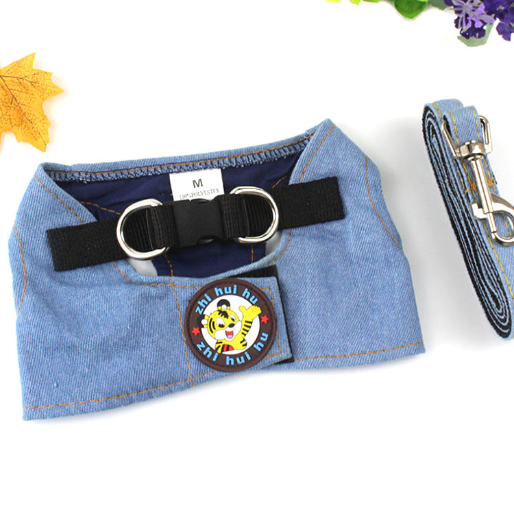 KFX-2527421 Stylish Denim Star Dog Leash for Small to Large Breeds