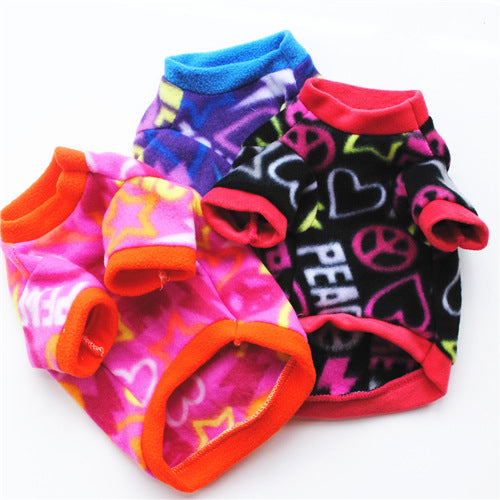 KFX-2528701 Warm Fleece Dog Vest for Autumn and Winter - Casual Style, 100% Cotton, Lightweight and Comfortable