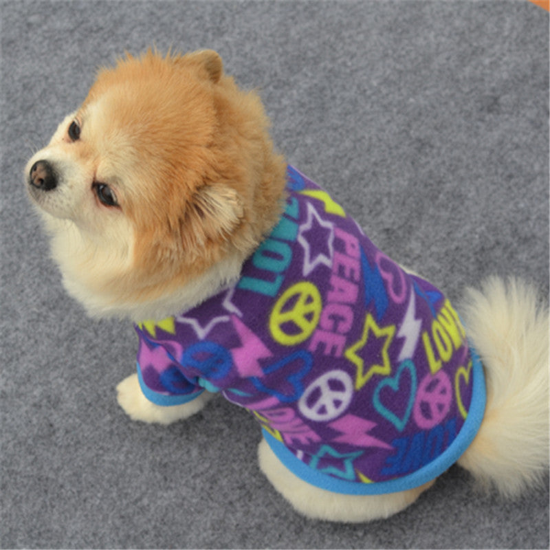 KFX-2528701 Warm Fleece Dog Vest for Autumn and Winter - Casual Style, 100% Cotton, Lightweight and Comfortable