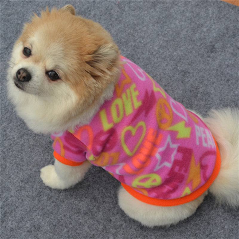KFX-2528701 Warm Fleece Dog Vest for Autumn and Winter - Casual Style, 100% Cotton, Lightweight and Comfortable