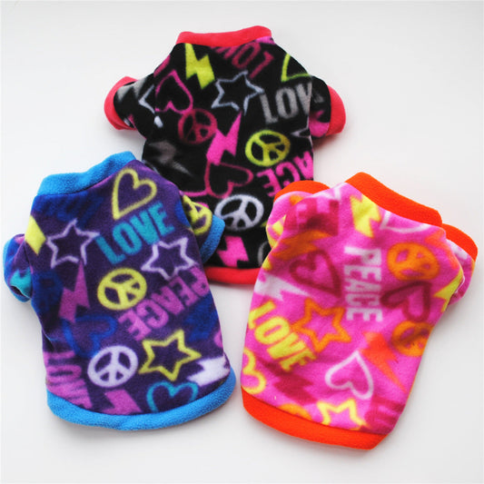 KFX-2528701 Warm Fleece Dog Vest for Autumn and Winter - Casual Style, 100% Cotton, Lightweight and Comfortable