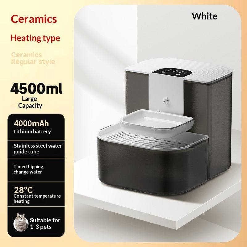 KFX-2529981 Thermostatically Controlled Automatic Pet Water Fountain with 60-90 Day Battery Life and Clean/Dirty Water Separation