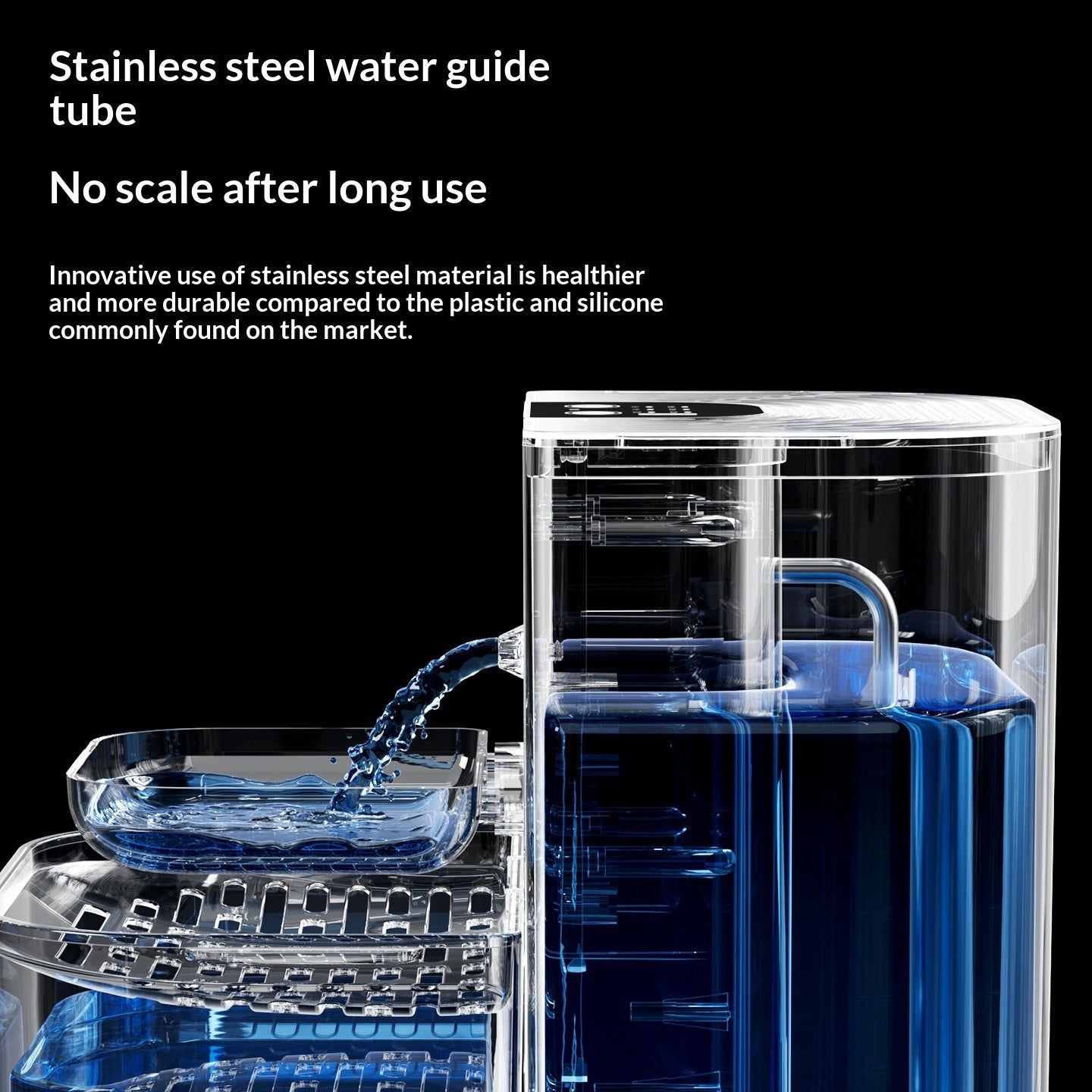 KFX-2529981 Thermostatically Controlled Automatic Pet Water Fountain with 60-90 Day Battery Life and Clean/Dirty Water Separation