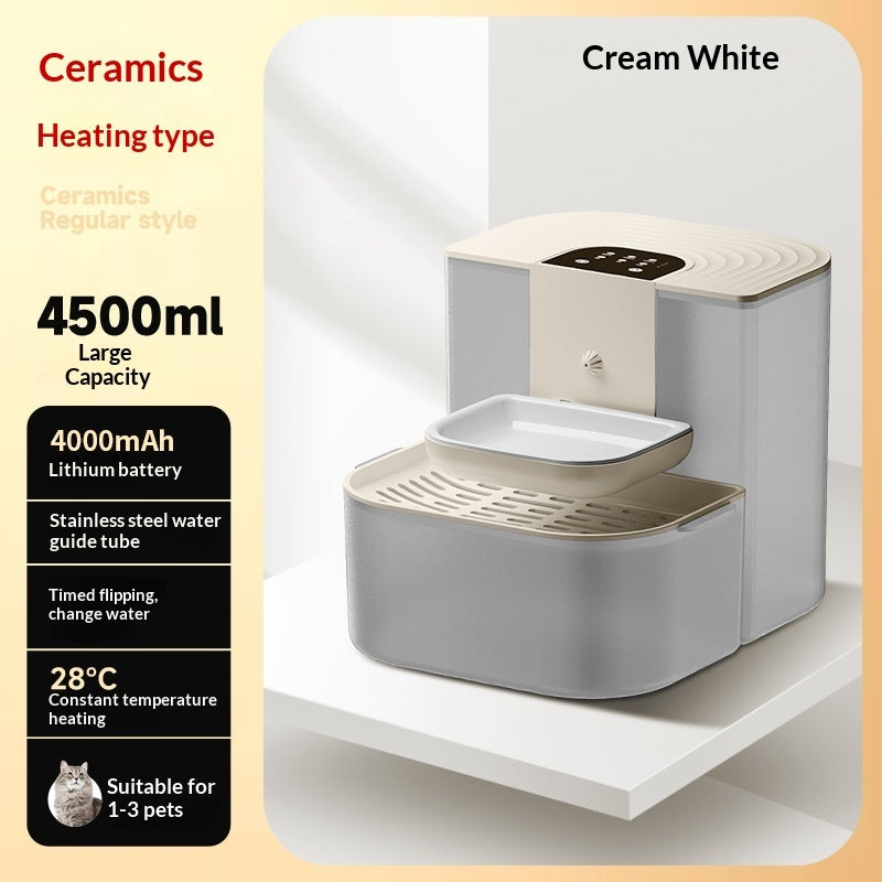 KFX-2529981 Thermostatically Controlled Automatic Pet Water Fountain with 60-90 Day Battery Life and Clean/Dirty Water Separation