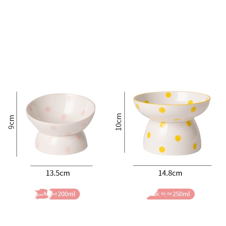 KFX-2530109 High Foot Ceramic Pet Bowl with Spine Protection - Multiple Color Options