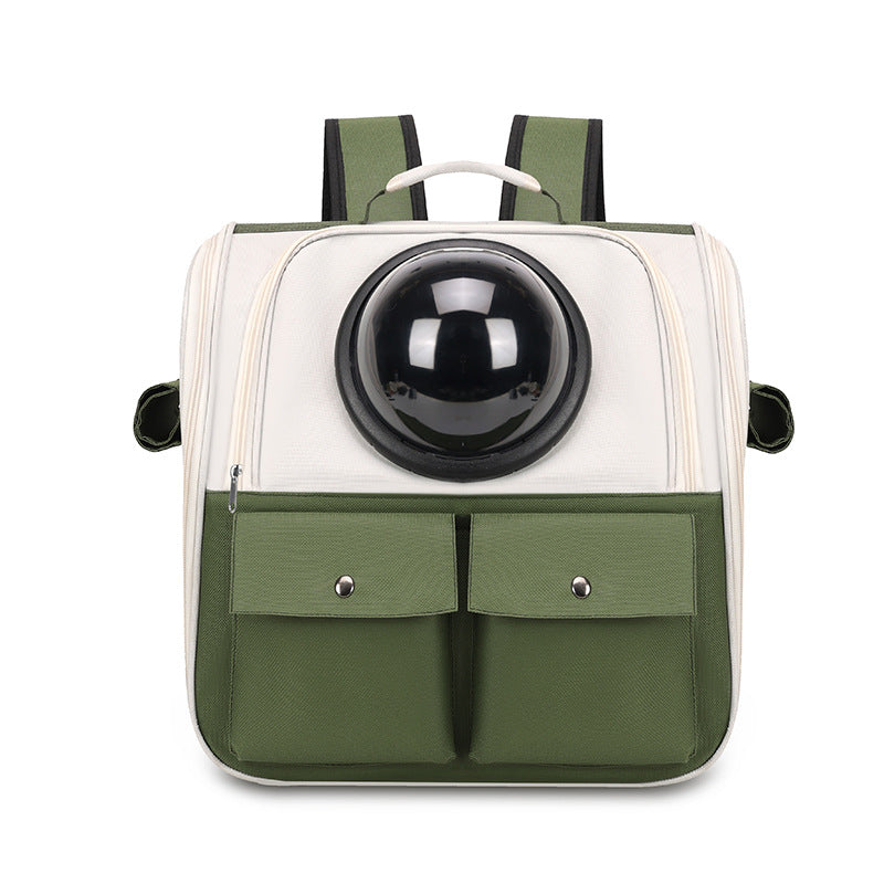 KFX-2530365 Portable Cat Backpack with Large Capacity - Soft Polyester Design in Khaki and Multiple Color Options