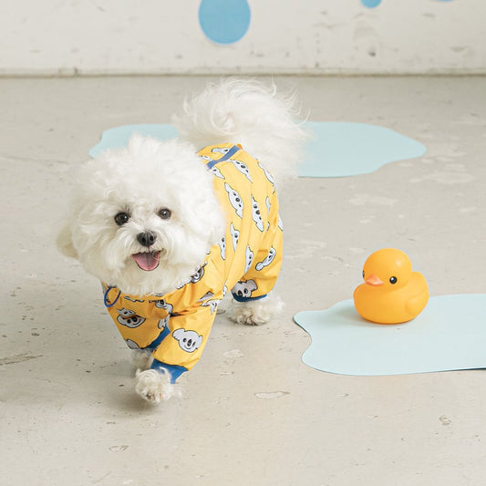 KFX-2532285 Waterproof All-Around Raincoat for Dogs - Available in Blue, Yellow, White, Multiple Sizes
