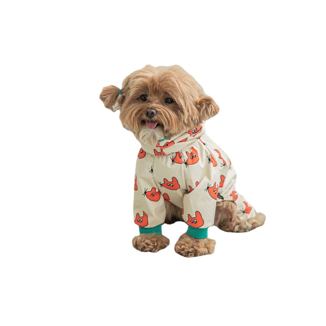 KFX-2532285 Waterproof All-Around Raincoat for Dogs - Available in Blue, Yellow, White, Multiple Sizes