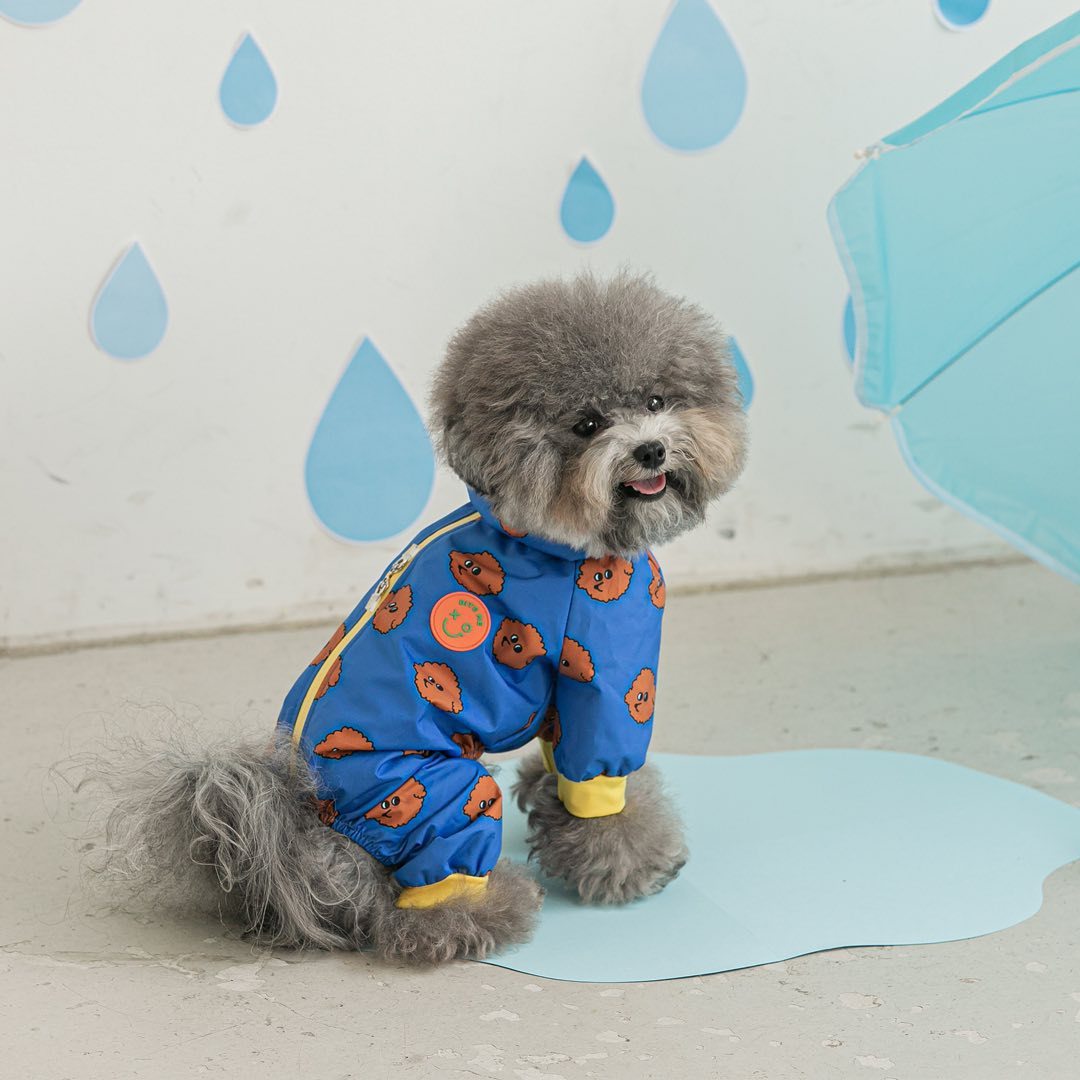 KFX-2532285 Waterproof All-Around Raincoat for Dogs - Available in Blue, Yellow, White, Multiple Sizes