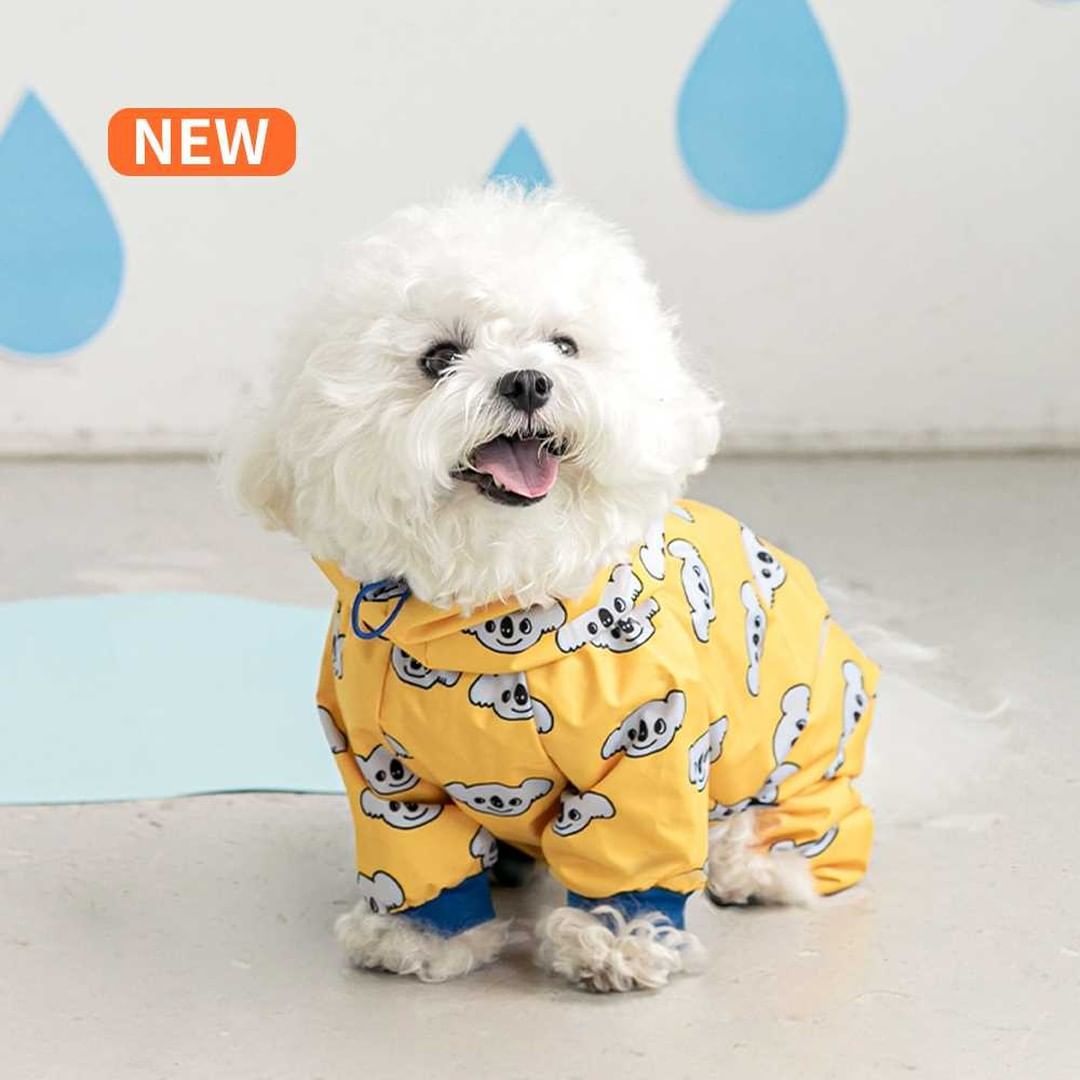 KFX-2532285 Waterproof All-Around Raincoat for Dogs - Available in Blue, Yellow, White, Multiple Sizes