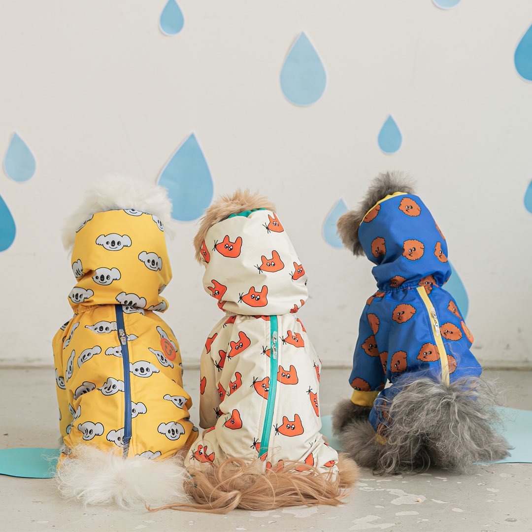 KFX-2532285 Waterproof All-Around Raincoat for Dogs - Available in Blue, Yellow, White, Multiple Sizes