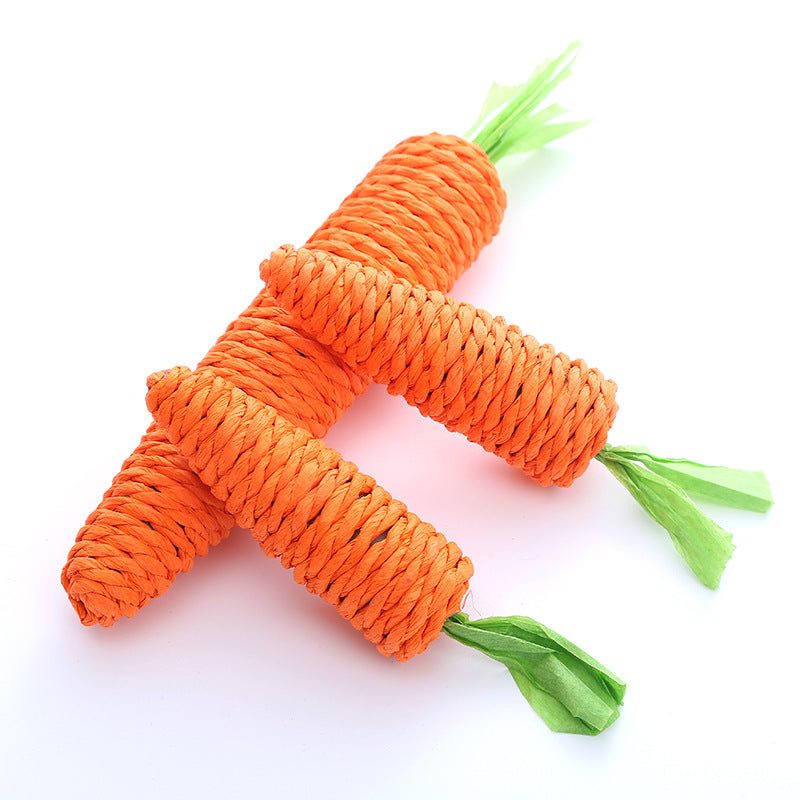 KFX-2532541 Cute Paper String Carrot Pet Toy for Cats
