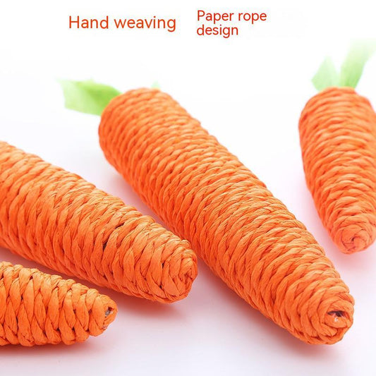 KFX-2532541 Cute Paper String Carrot Pet Toy for Cats
