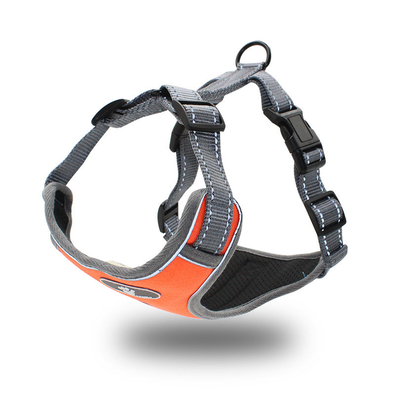 KFX-2533181 Reflective Vest-Style Chest Strap for Medium to Large Dogs - Durable Oxford Cloth with Neoprene and Mesh