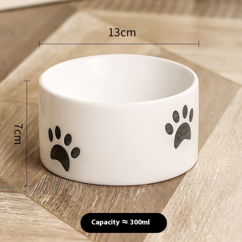 KFX-2534077 Ceramic Drinking Water Bowl for Cats - Oblique Mouth Design, Various Colors Available