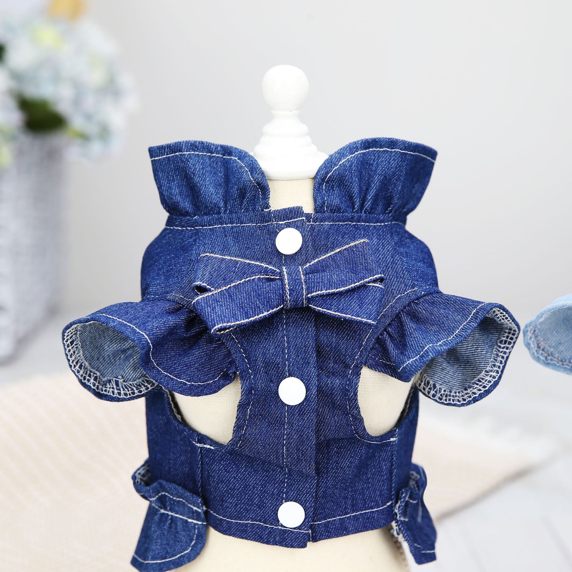 KFX-2534461 Light Blue Denim Pet Dress for Summer - Sizes S to XXL