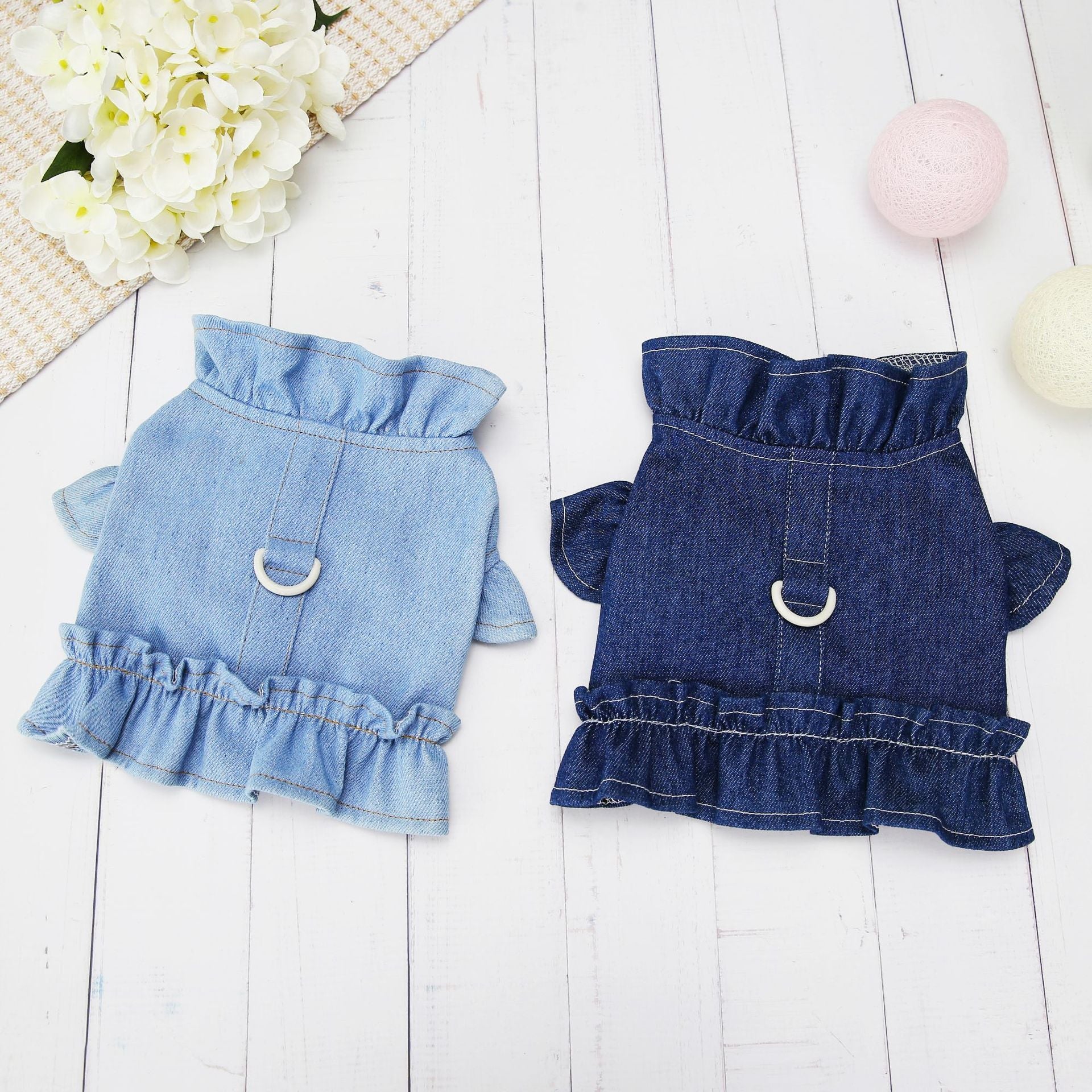 KFX-2534461 Light Blue Denim Pet Dress for Summer - Sizes S to XXL