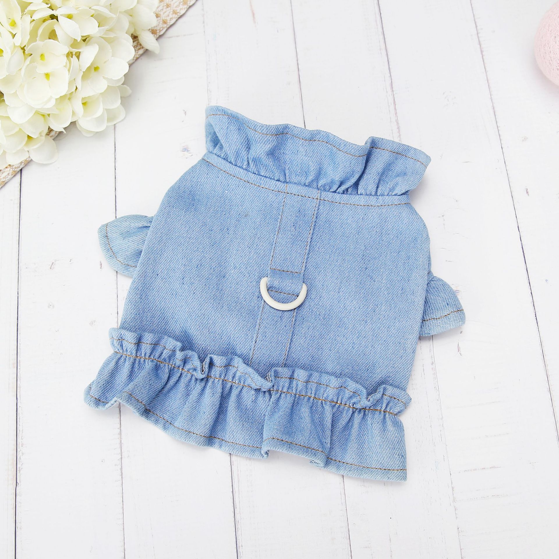 KFX-2534461 Light Blue Denim Pet Dress for Summer - Sizes S to XXL