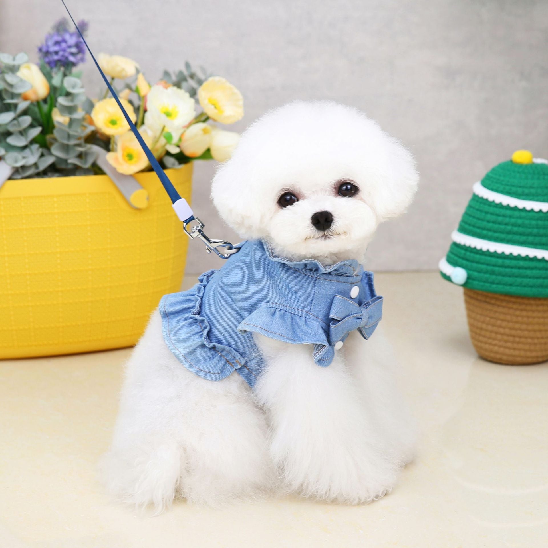 KFX-2534461 Light Blue Denim Pet Dress for Summer - Sizes S to XXL