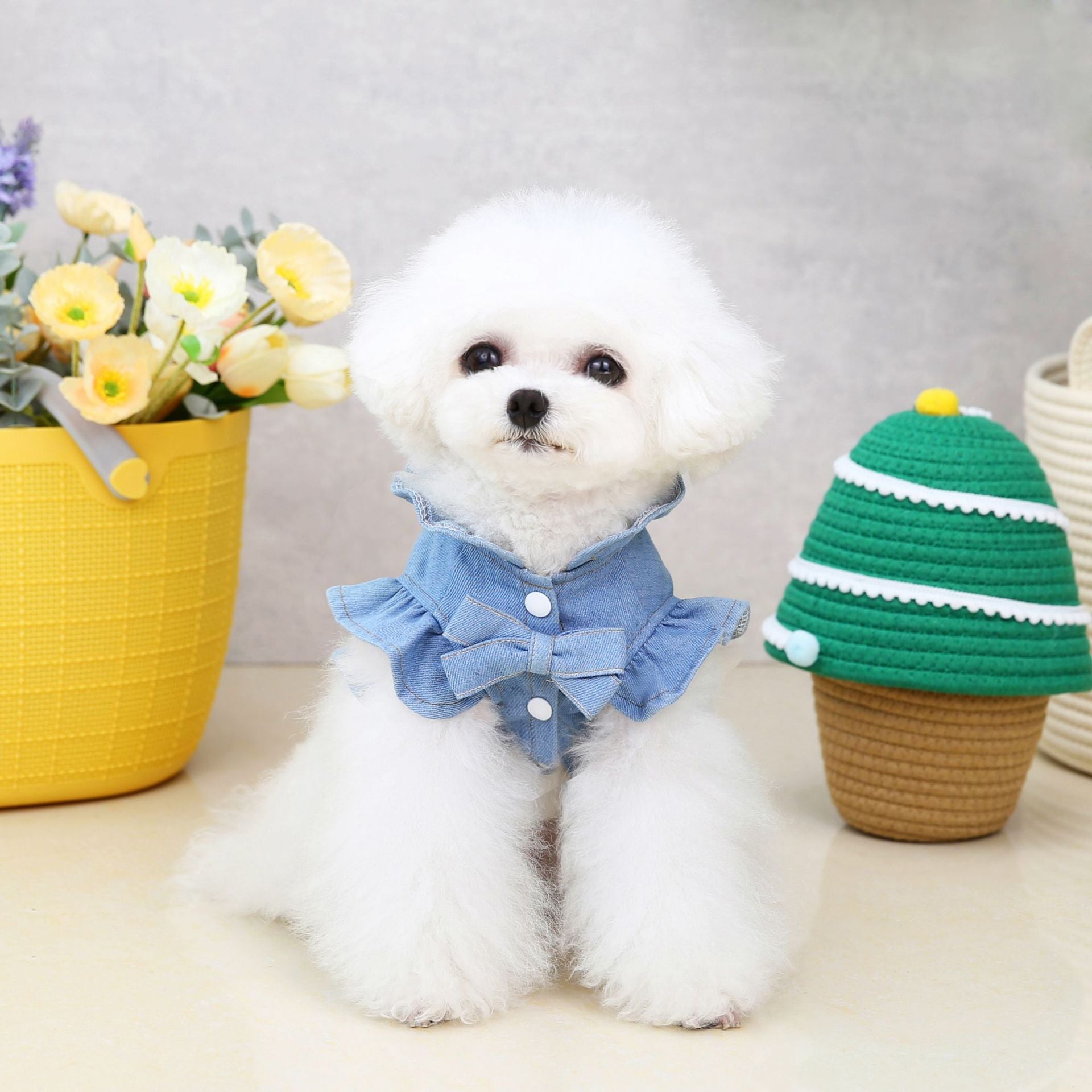 KFX-2534461 Light Blue Denim Pet Dress for Summer - Sizes S to XXL