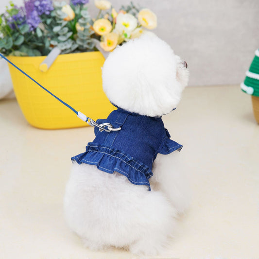 KFX-2534461 Light Blue Denim Pet Dress for Summer - Sizes S to XXL
