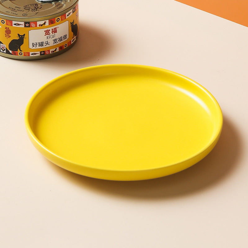 KFX-2534717 Handcrafted Ceramic Cat Plate - 6 Inch Anti-Overturn Design in Multiple Colors