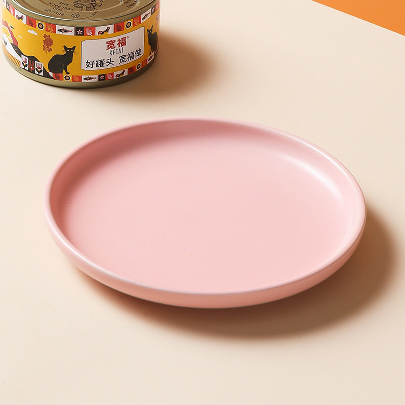 KFX-2534717 Handcrafted Ceramic Cat Plate - 6 Inch Anti-Overturn Design in Multiple Colors