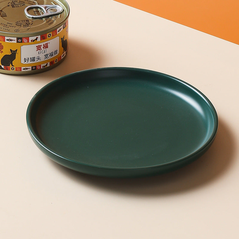 KFX-2534717 Handcrafted Ceramic Cat Plate - 6 Inch Anti-Overturn Design in Multiple Colors