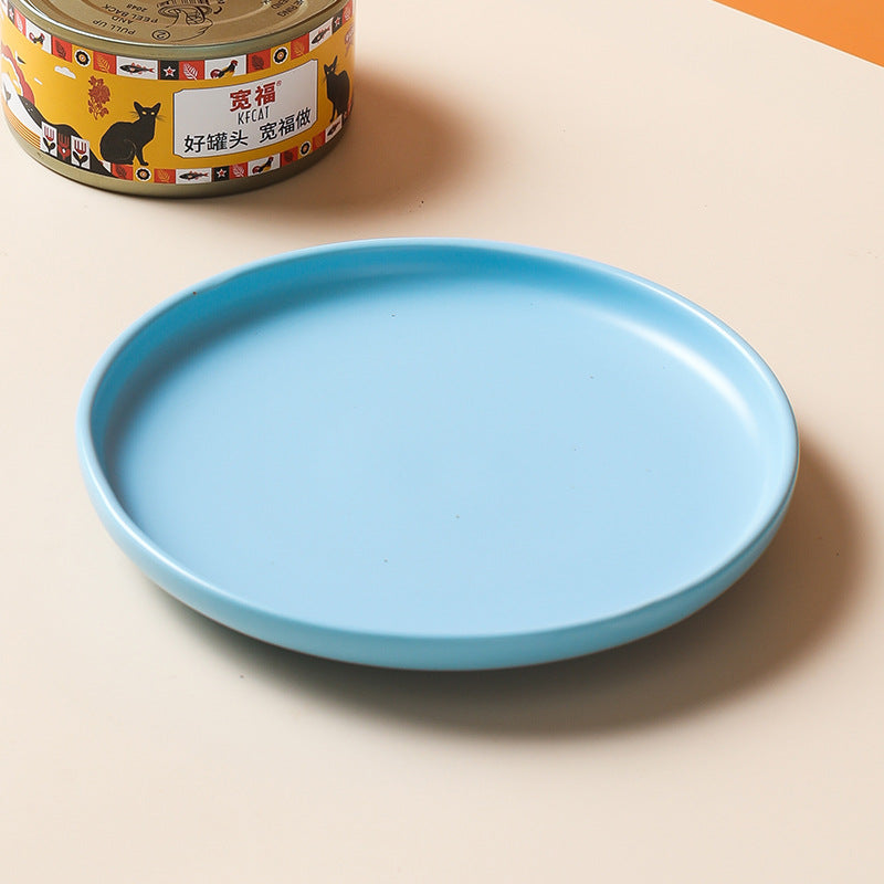 KFX-2534717 Handcrafted Ceramic Cat Plate - 6 Inch Anti-Overturn Design in Multiple Colors