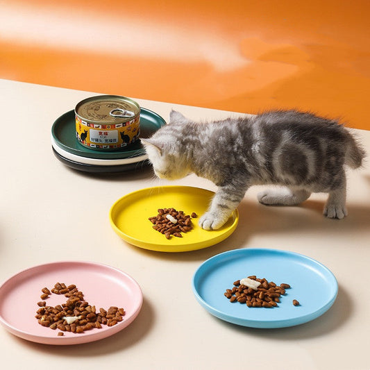 KFX-2534717 Handcrafted Ceramic Cat Plate - 6 Inch Anti-Overturn Design in Multiple Colors