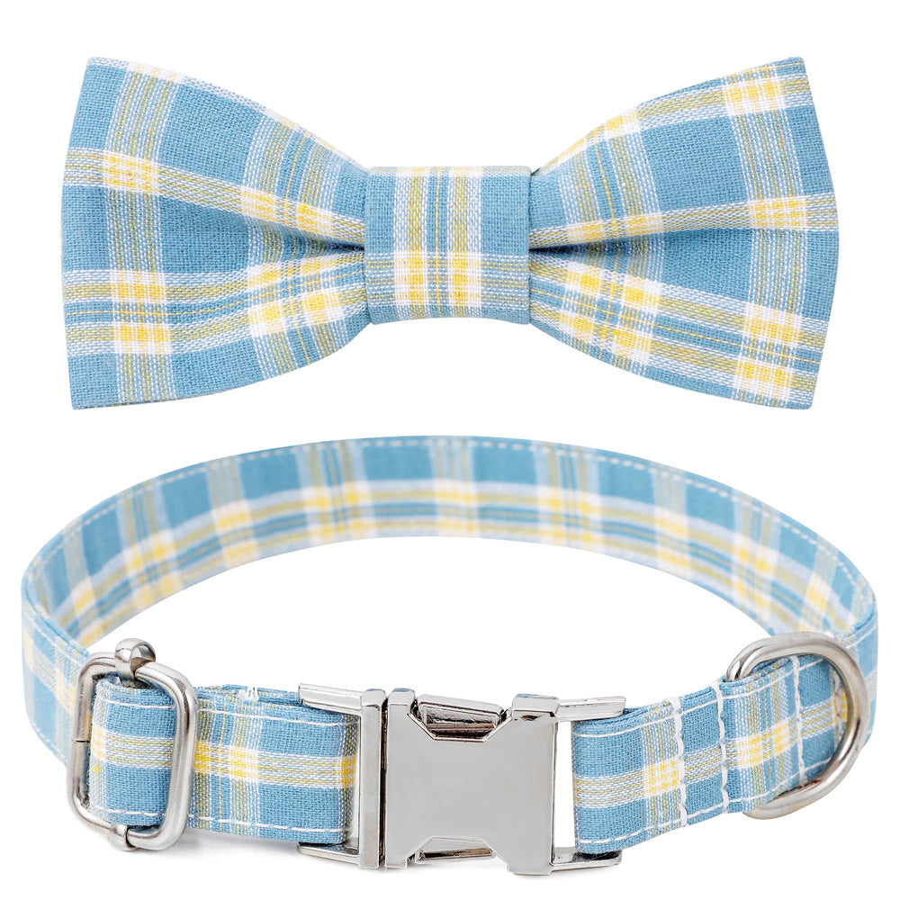 KFX-2535869 Cotton Dog Collar with Alloy Buckle - Available in Red, Yellow, Cyan, Blue, Brown, Multiple Sizes