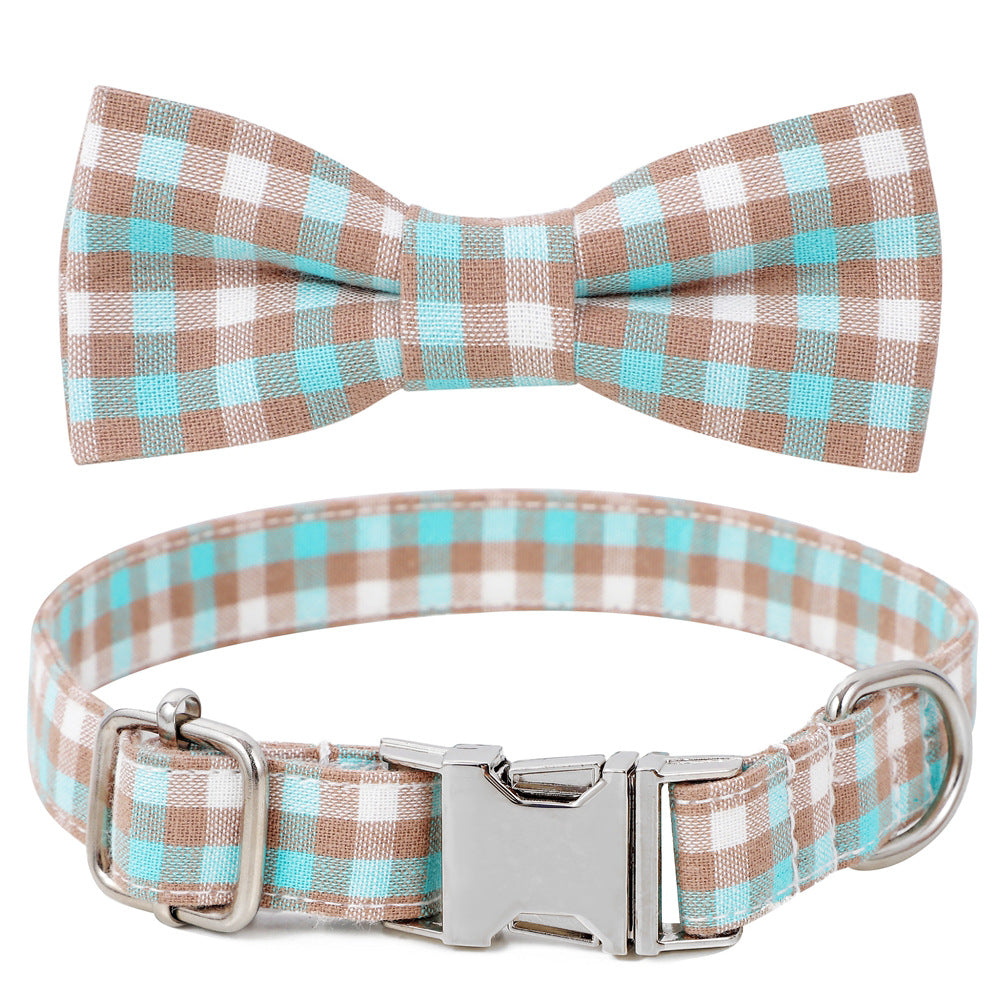 KFX-2535869 Cotton Dog Collar with Alloy Buckle - Available in Red, Yellow, Cyan, Blue, Brown, Multiple Sizes