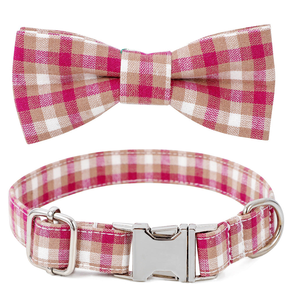 KFX-2535869 Cotton Dog Collar with Alloy Buckle - Available in Red, Yellow, Cyan, Blue, Brown, Multiple Sizes