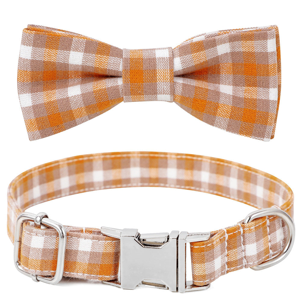 KFX-2535869 Cotton Dog Collar with Alloy Buckle - Available in Red, Yellow, Cyan, Blue, Brown, Multiple Sizes