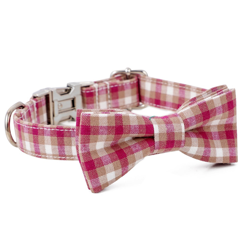 KFX-2535869 Cotton Dog Collar with Alloy Buckle - Available in Red, Yellow, Cyan, Blue, Brown, Multiple Sizes
