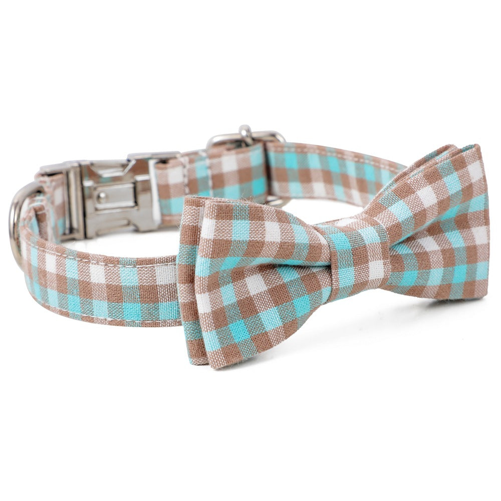 KFX-2535869 Cotton Dog Collar with Alloy Buckle - Available in Red, Yellow, Cyan, Blue, Brown, Multiple Sizes