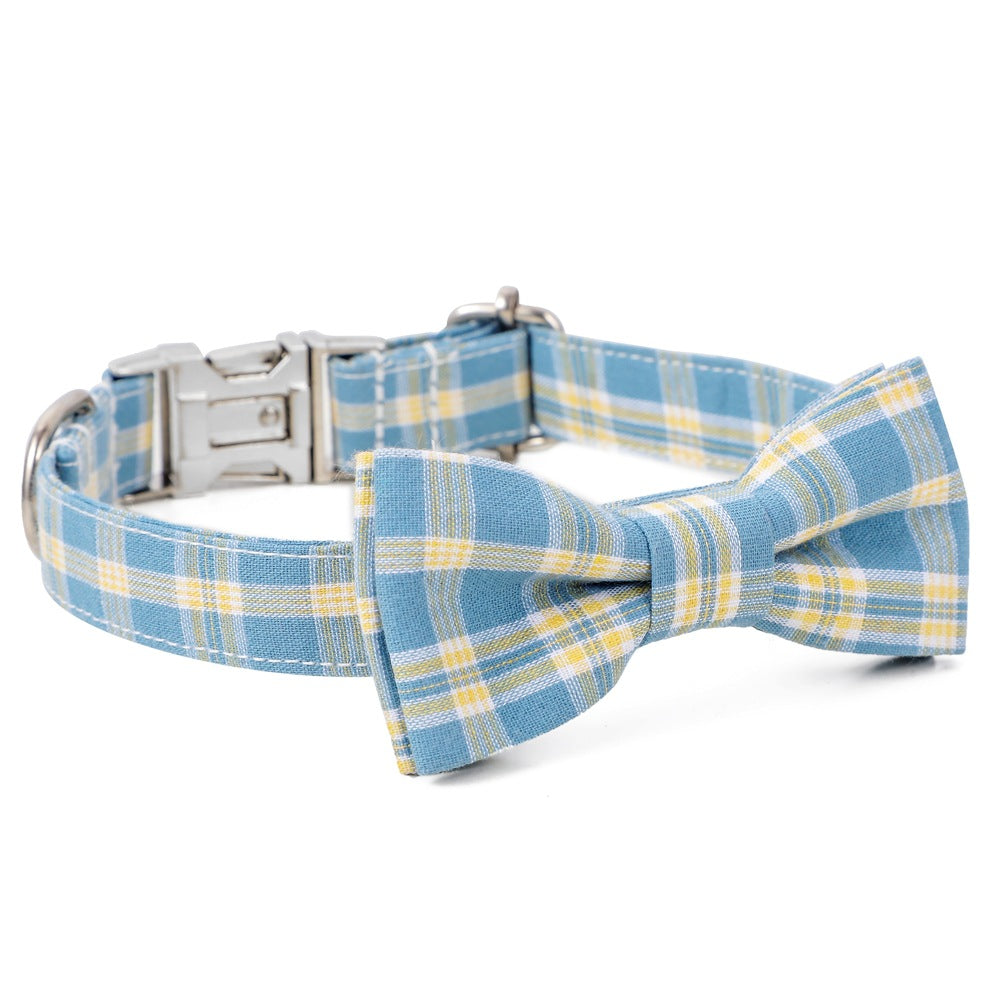 KFX-2535869 Cotton Dog Collar with Alloy Buckle - Available in Red, Yellow, Cyan, Blue, Brown, Multiple Sizes