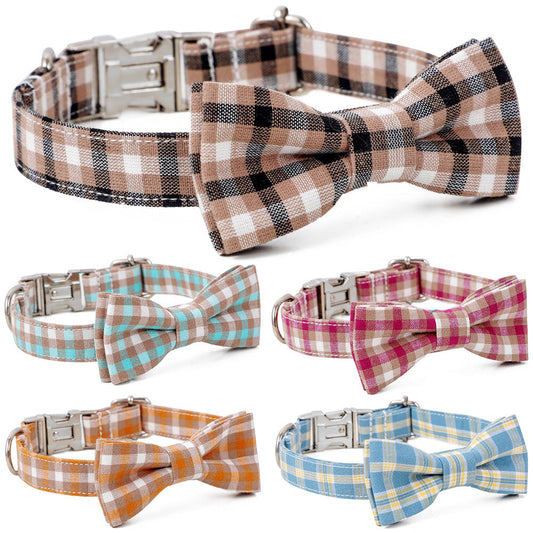 KFX-2535869 Cotton Dog Collar with Alloy Buckle - Available in Red, Yellow, Cyan, Blue, Brown, Multiple Sizes