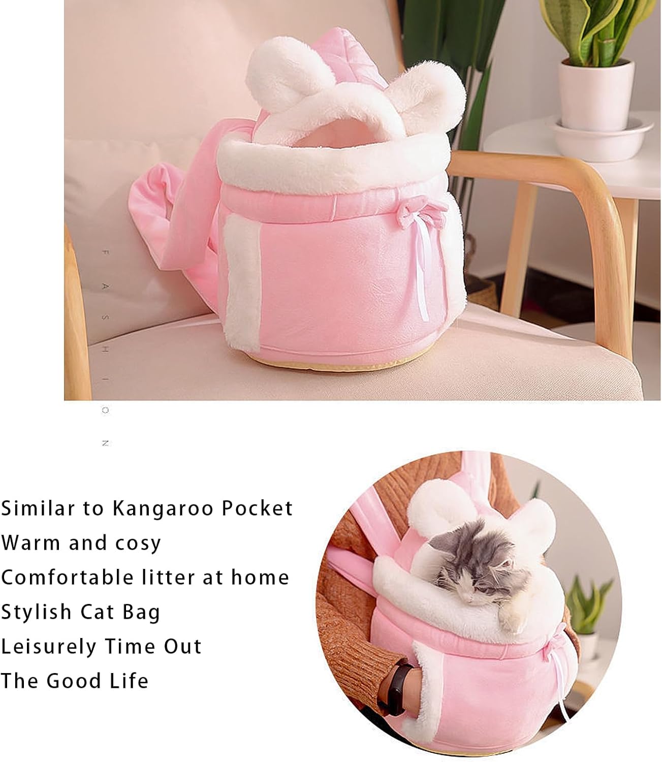 KFX-2536125 Cozy Cat Backpack Carrier with Double Pockets for Travel and Hiking