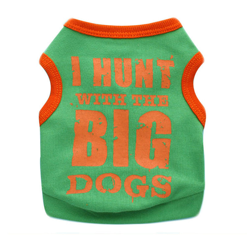 KFX-2538045 Cotton Black Printed Casual Pet Vest for Dogs in Multiple Sizes