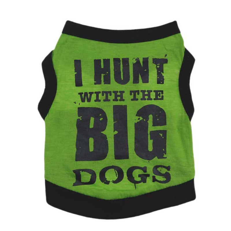 KFX-2538045 Cotton Black Printed Casual Pet Vest for Dogs in Multiple Sizes