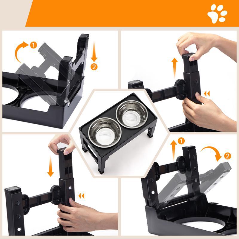 KFX-2539837 Elevated Anti-Tumble Feeding Bowl with Neck Protection for Medium to Large Dogs