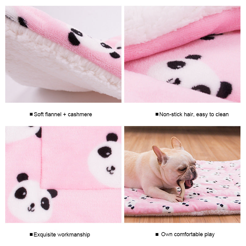KFX-2541501 Cute Cartoon Lamb Cashmere and Flannel Universal Dog Mat