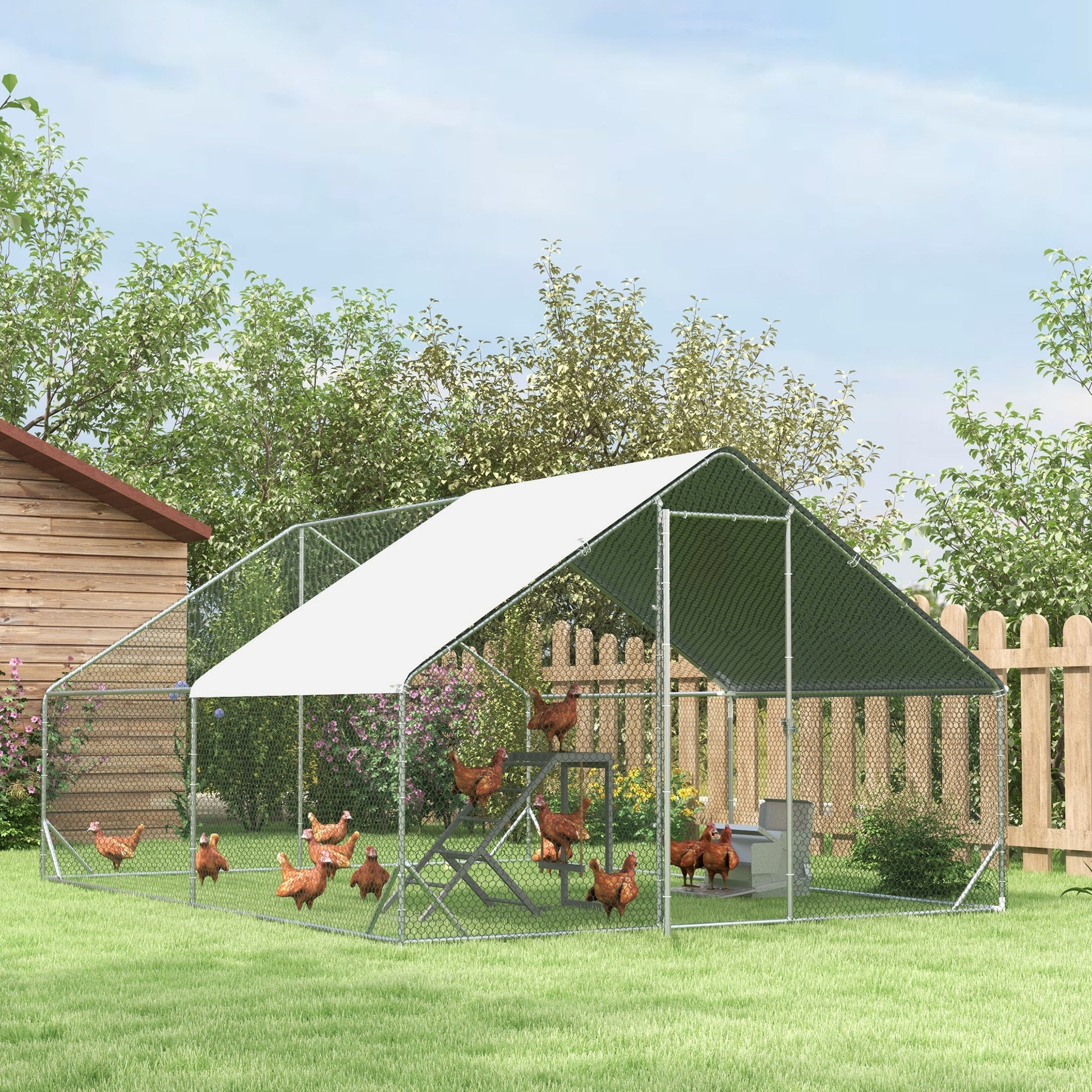 KFX-2543293 Chicken Activity Center with Swings, Perches, and Ladder for Enhanced Hen Wellbeing