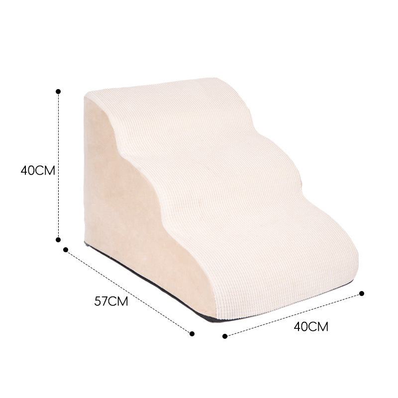 KFX-2543805 Pet Stairs for Small Dogs - Multi-Level Wave Design with Various Color Options