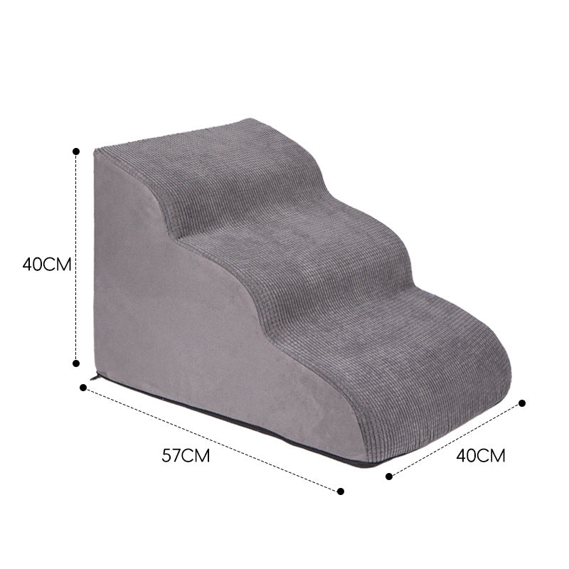 KFX-2543805 Pet Stairs for Small Dogs - Multi-Level Wave Design with Various Color Options