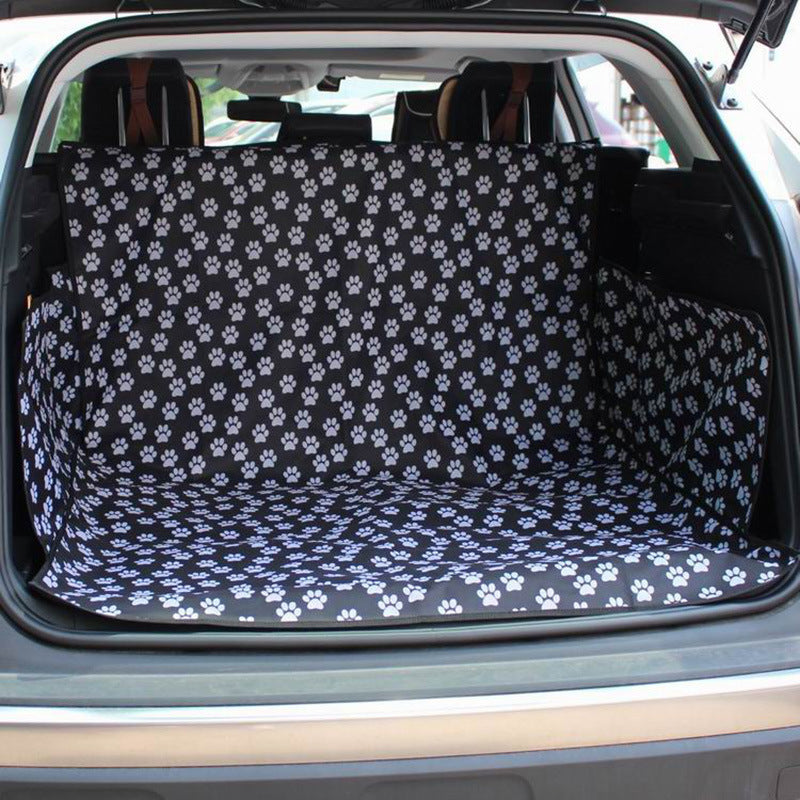 KFX-2544445 Waterproof Dog Car Mat with Paw Print Design for SUV Trunk Protection