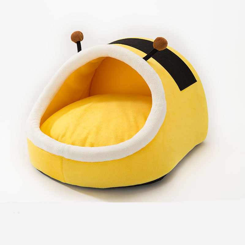 KFX-2545469 Plush Thickened Semi Closed Pet Nest Mat for Autumn and Winter, Multiple Sizes Available