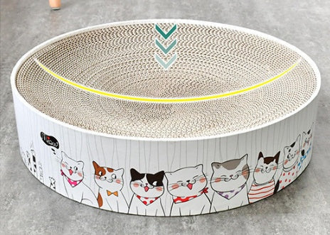 KFX-2545597 Round Cat Paw Plate and Claw Grinding Toy in Corrugated Paper - Available in Large and Small Sizes